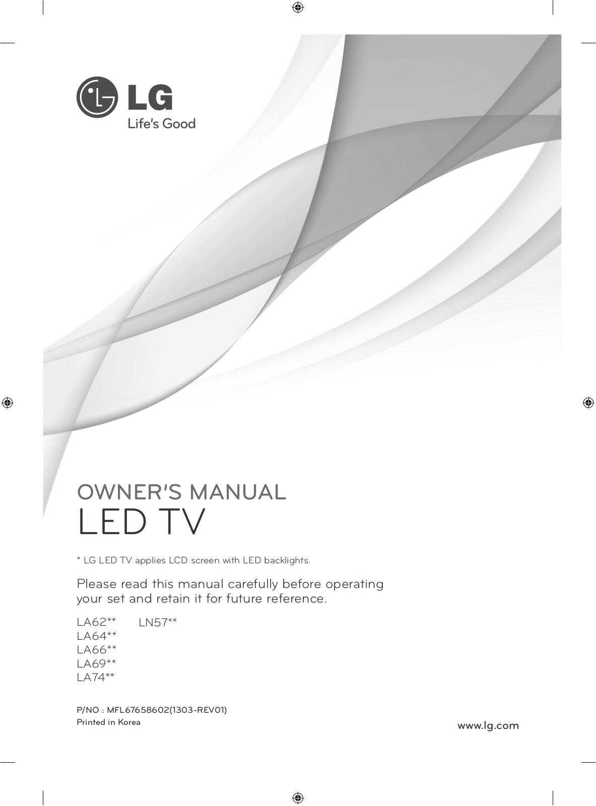 LG 50LA620S, 47LA691S, 42LA667S, 42LA6418, 47LA6918 User Manual