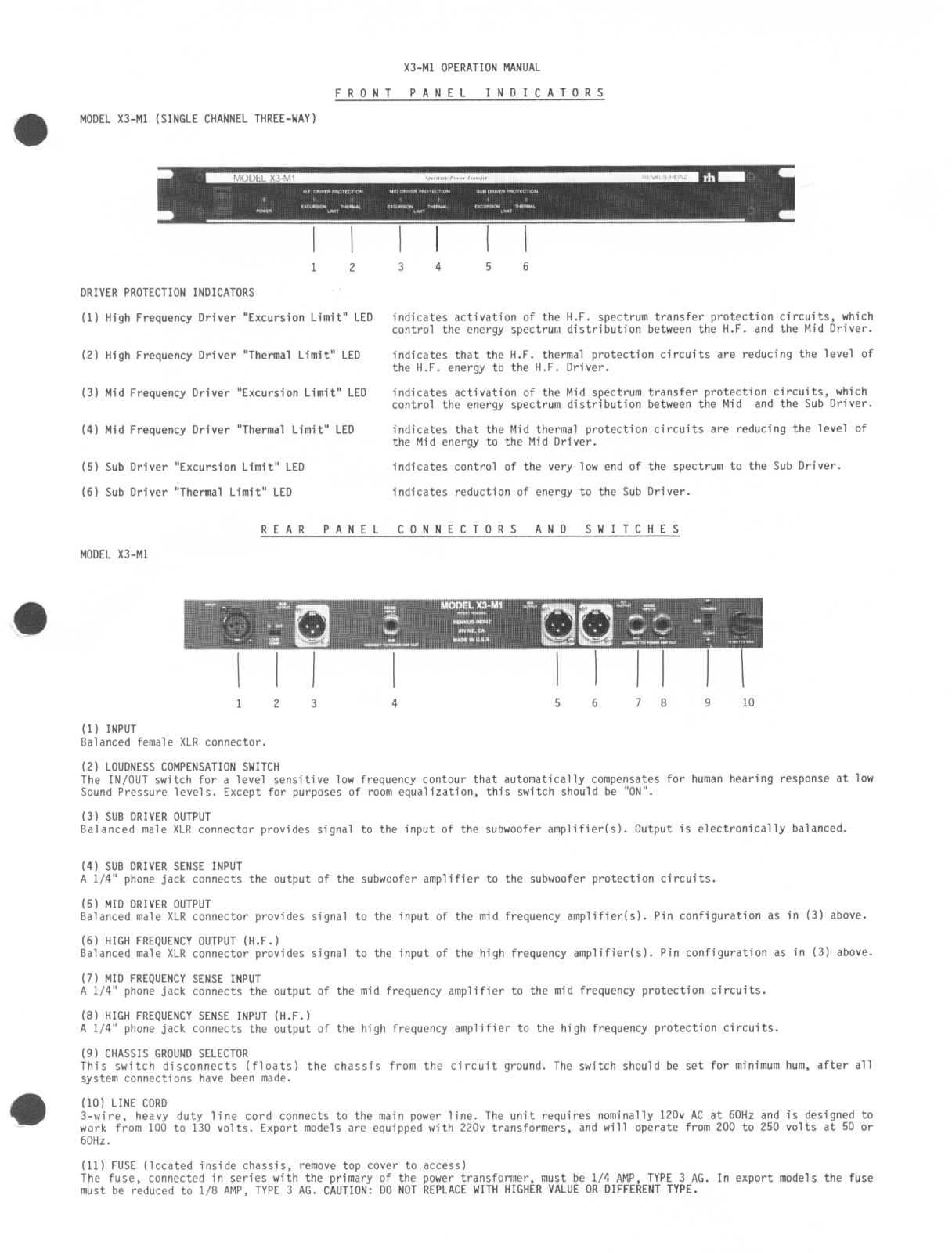 Renkus-heinz X3-M1 User Manual