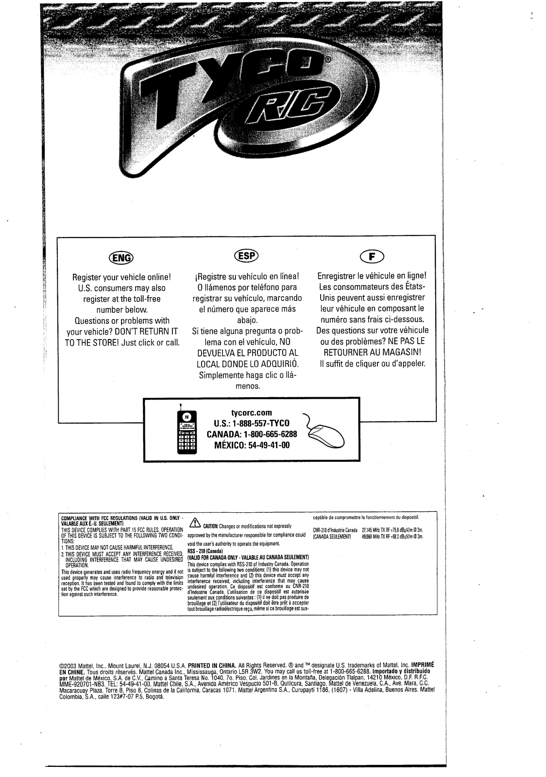 Mattel Asia Pacific Sourcing 80441 03A4R, 80441 03A4T, 80440 03A2T User Manual