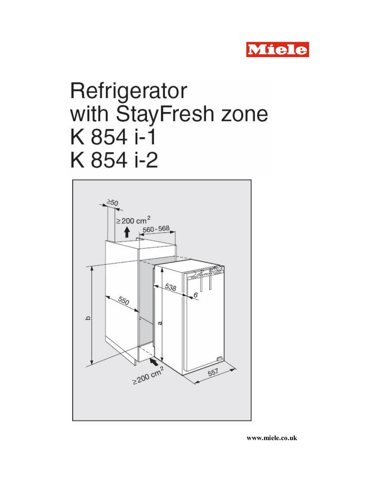 Miele K 854 I-1 User Manual