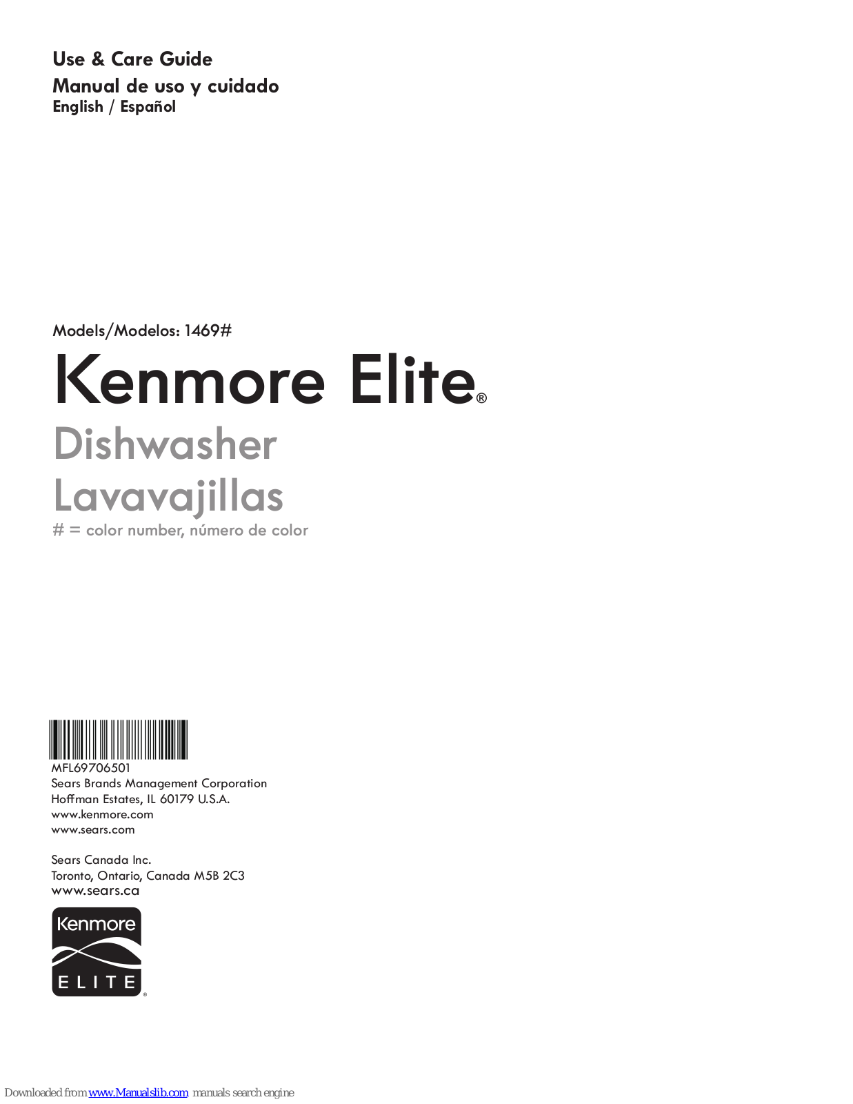 Kenmore 1469 Use & Care Manual