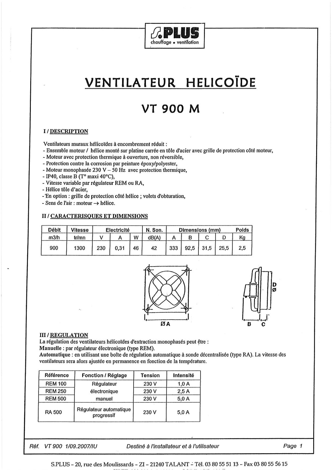 S.PLUS VT 900 M User Manual