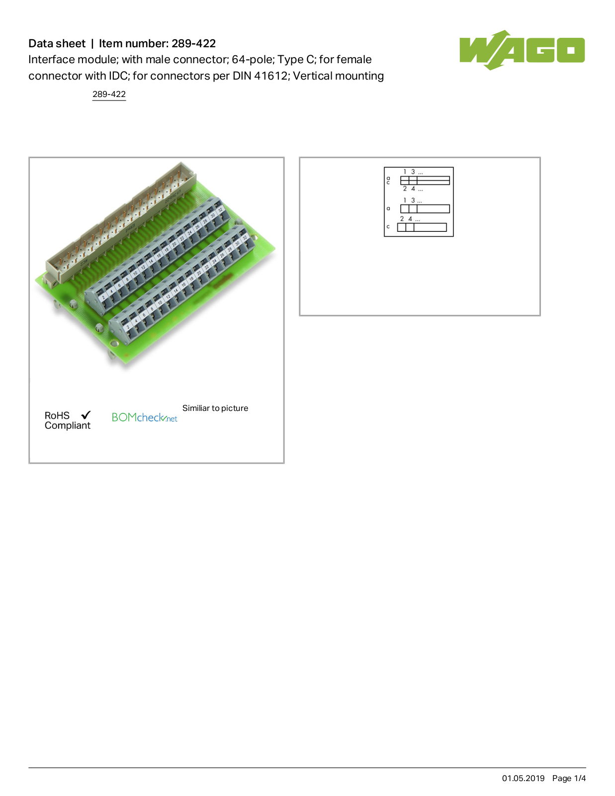 Wago 289-422 Data Sheet