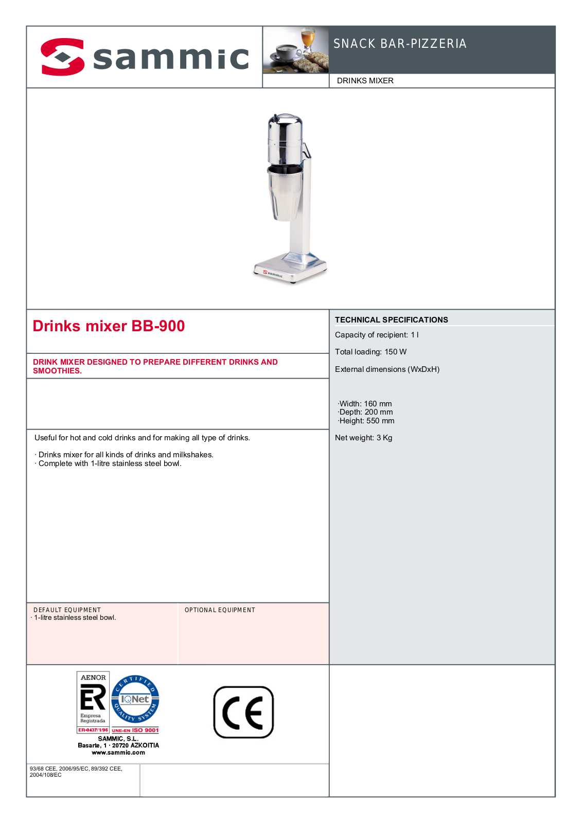 Sammic BB-900 User Manual