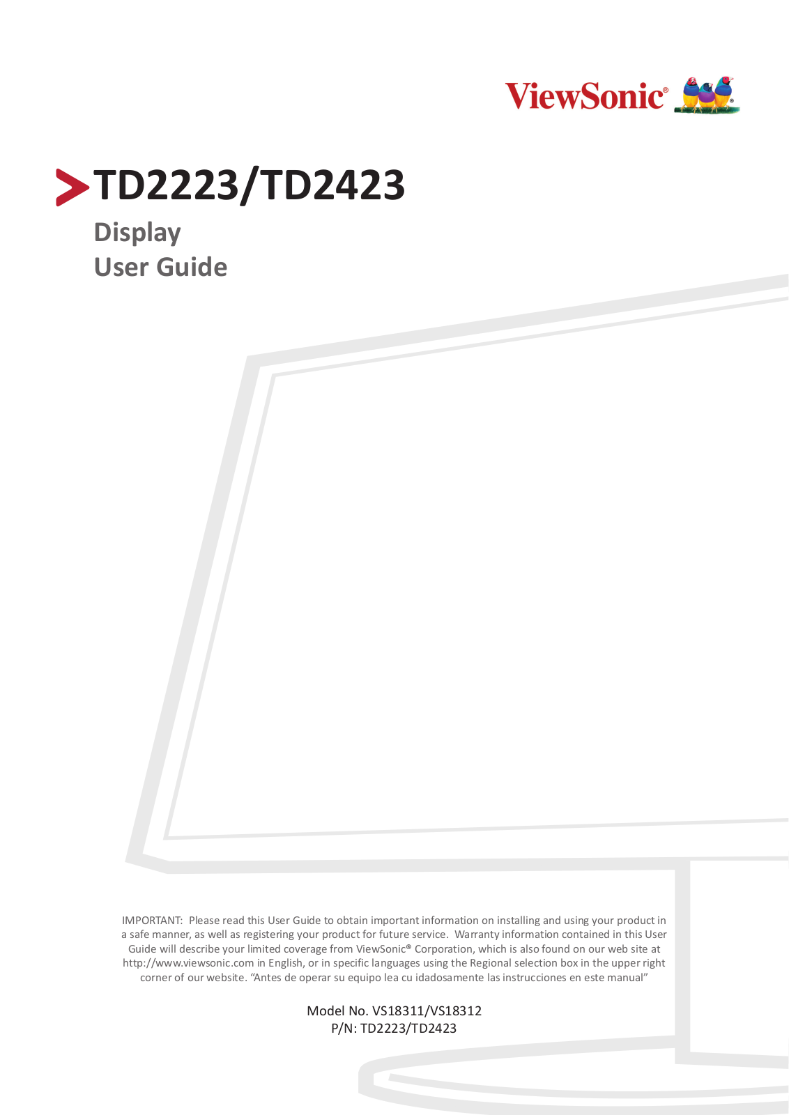 ViewSonic TD2223, TD2423 User Manual