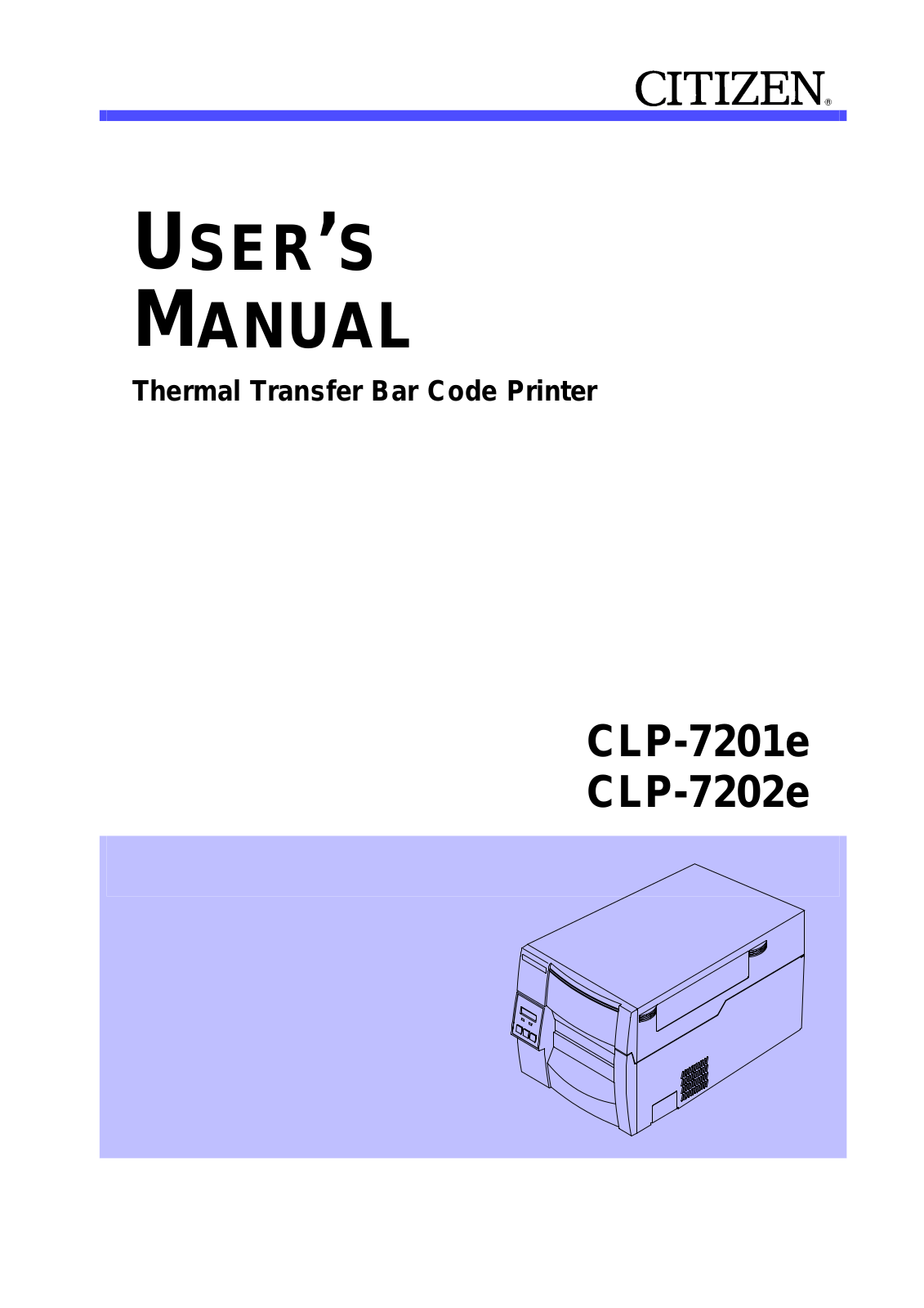 Citizen CLP-7201e, CLP-7202e User Manual