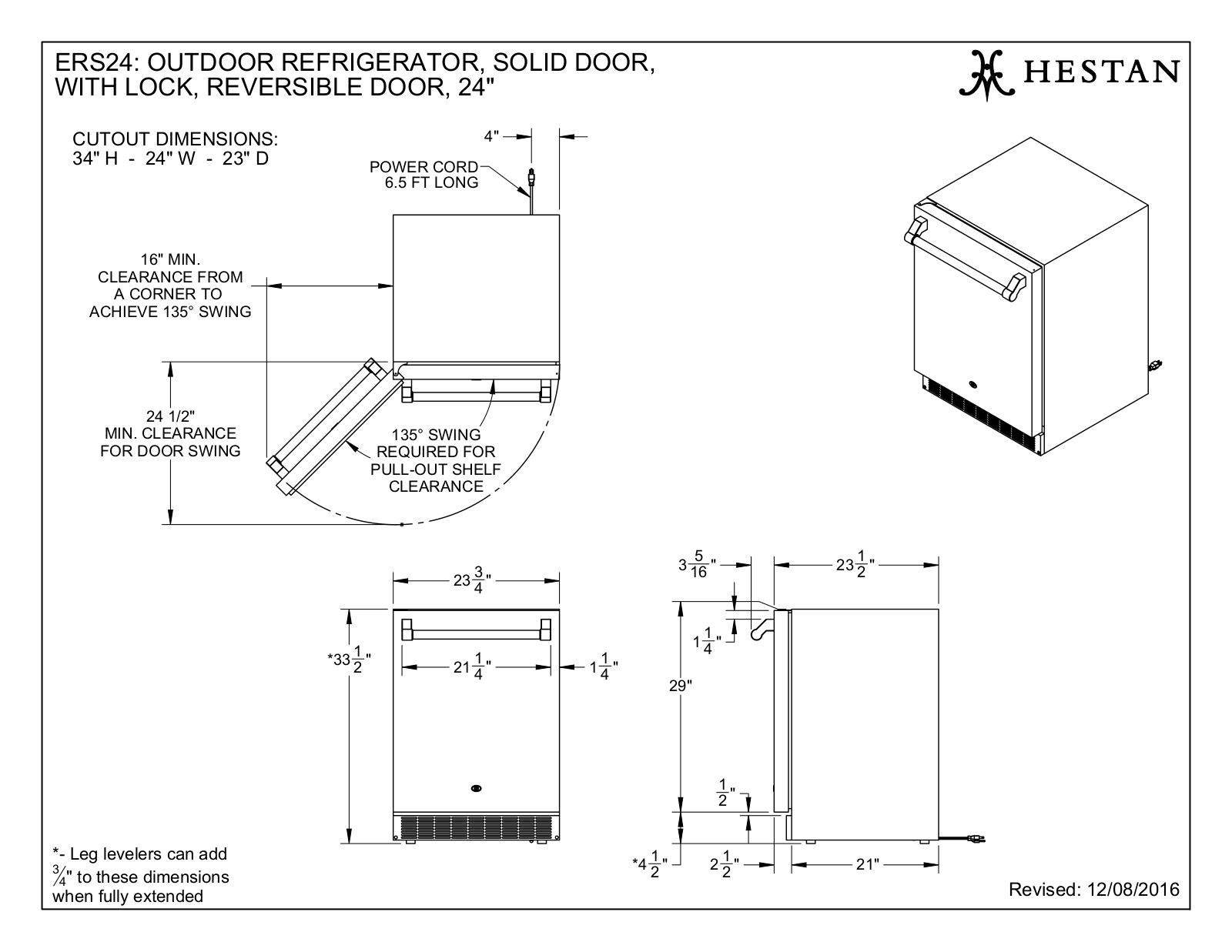 Hestan ERS24 User Manual