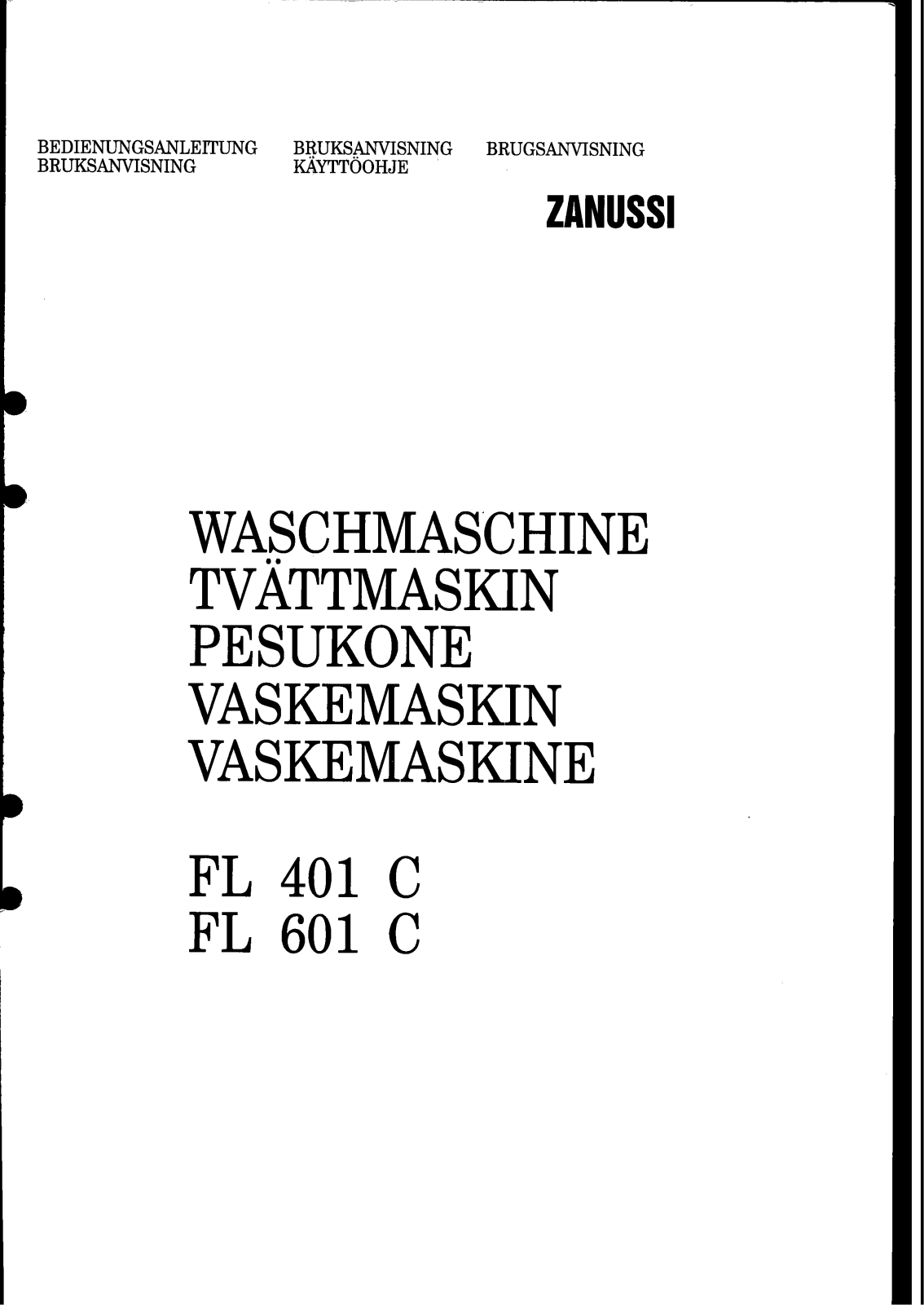 Zanussi FL601C User Manual