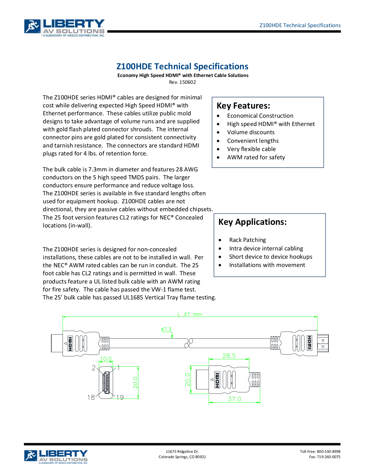 Liberty AV Z100HDE06FT User Manual