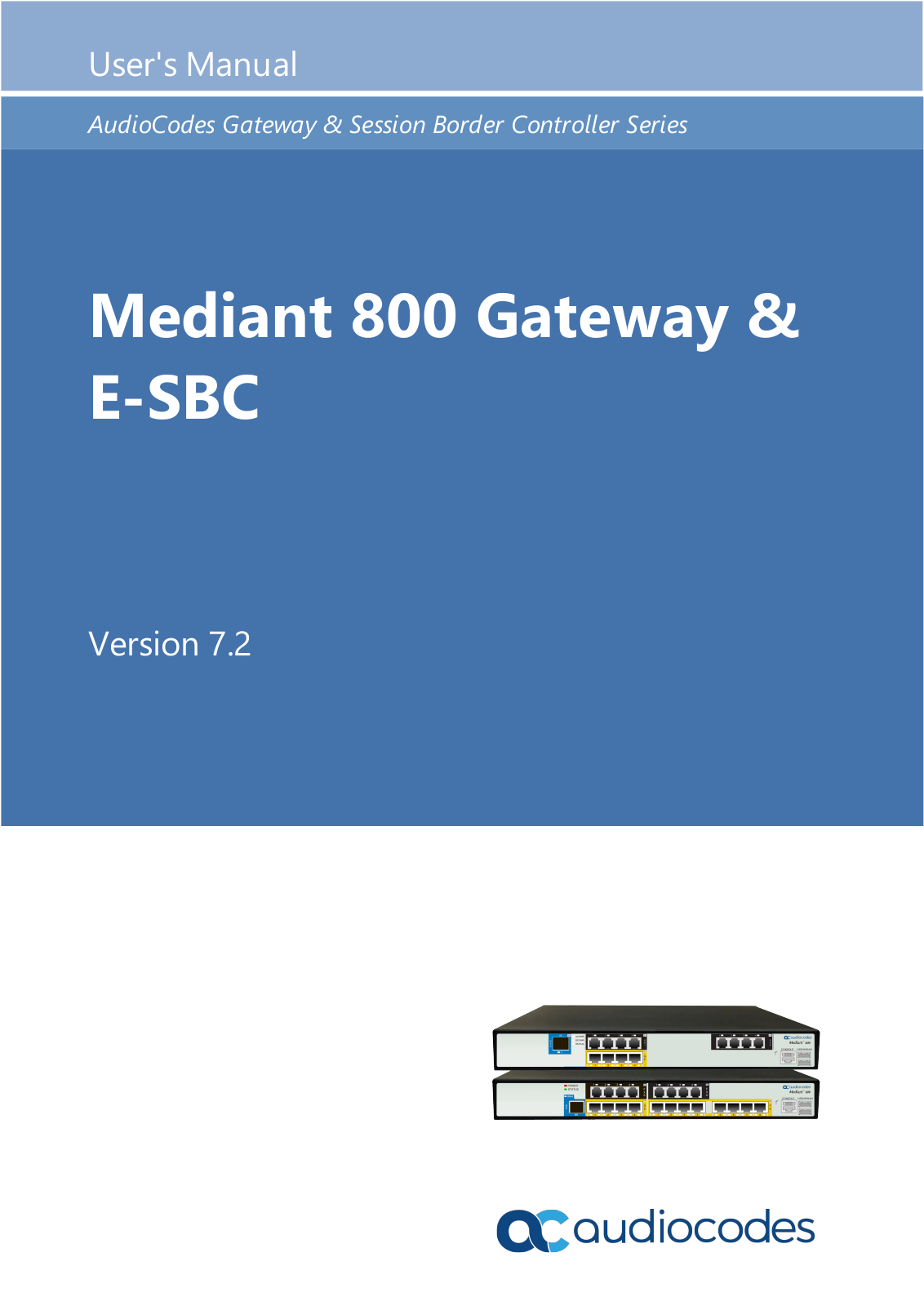 AudioCodes Mediant 800 User Manual