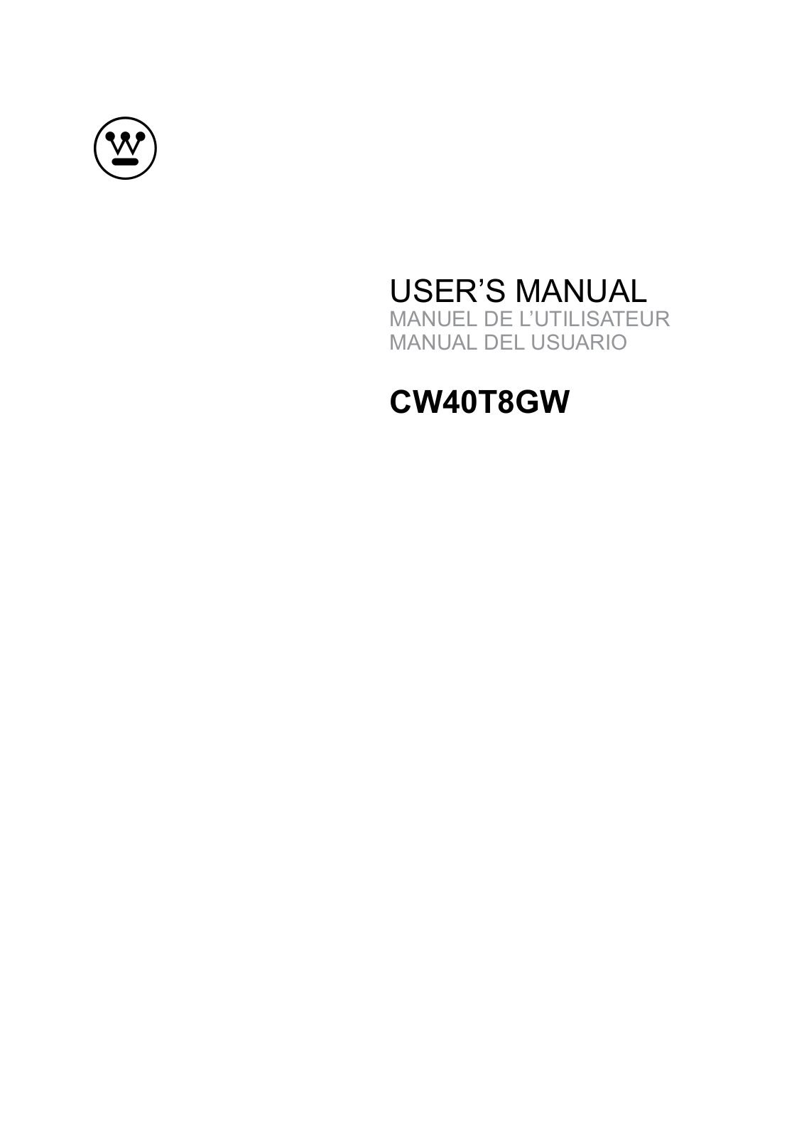 Westinghouse Digital CW40T8GW User Manual