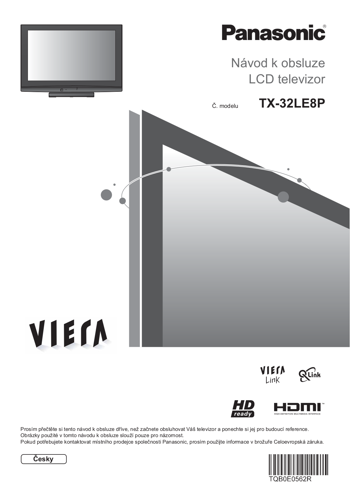 PANASONIC TX-32LE8P User Manual