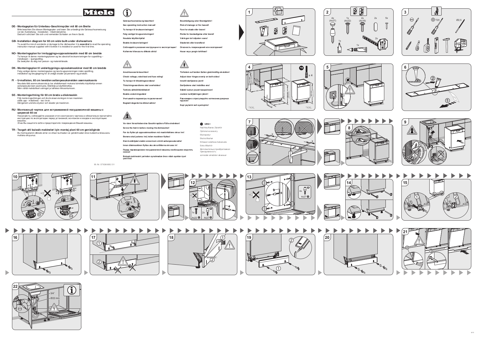 Miele G 1042 SCU, G 4201 U Installation diagrams