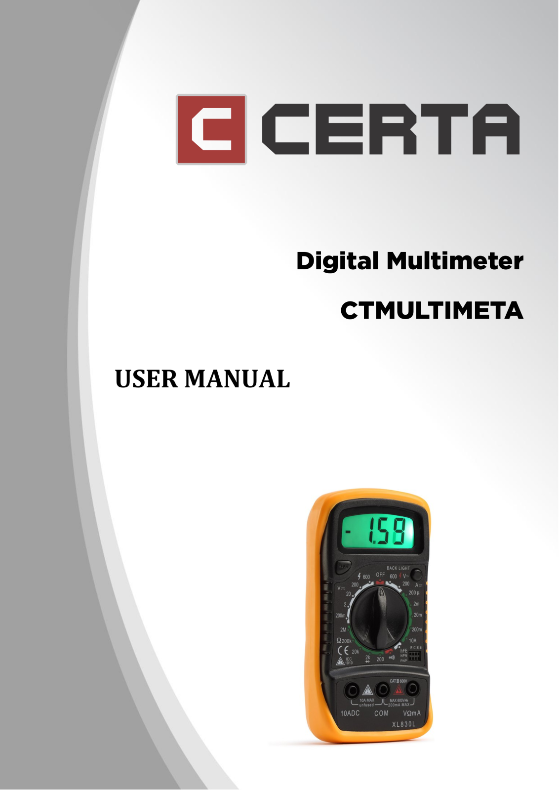 Certa CTMULTIMETA User Manual - ManualMachine.com