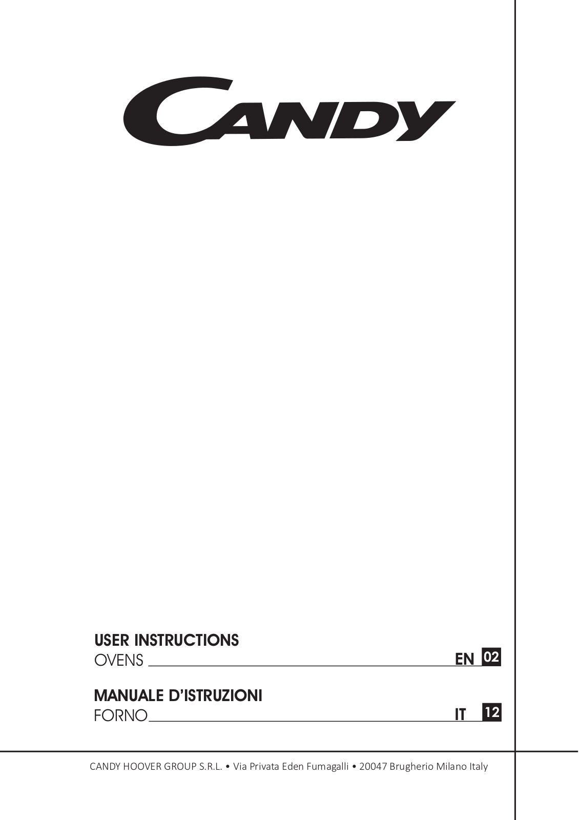 Candy CELF602X User Manual