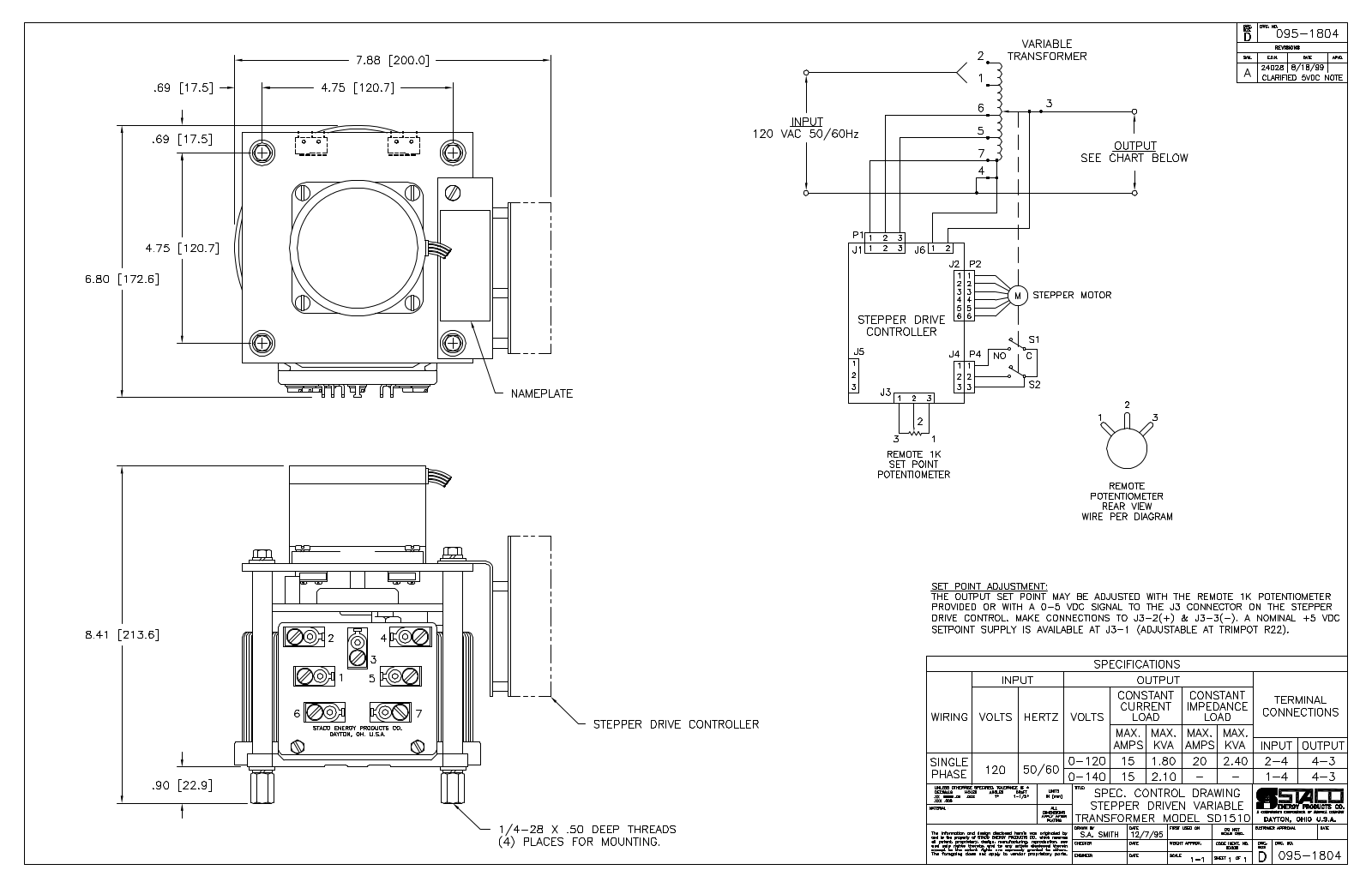 Staco Energy SD1510 Dimensional Sheet - ManualMachine.com