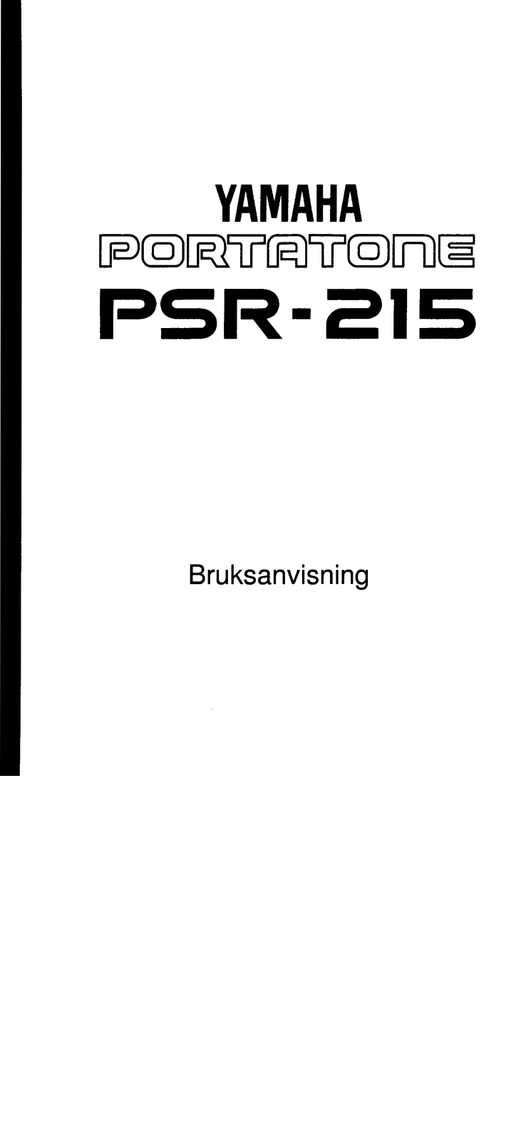 Yamaha PSR-215 User Manual