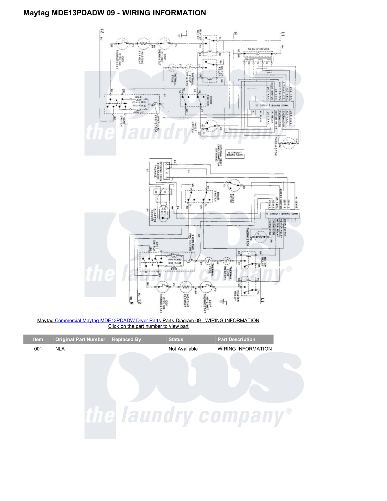 Maytag MDE13PDADW Parts Diagram