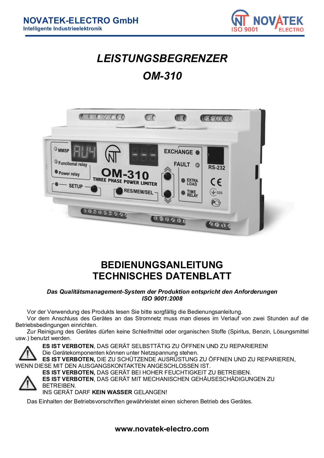 Novatek OM-310 User guide