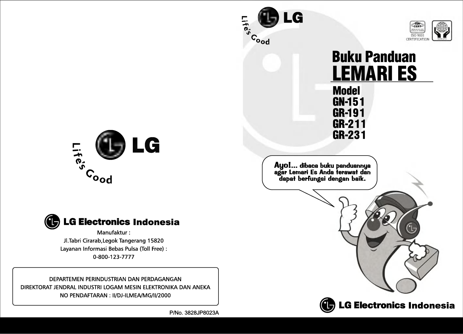 LG GR-231GVK Manual book