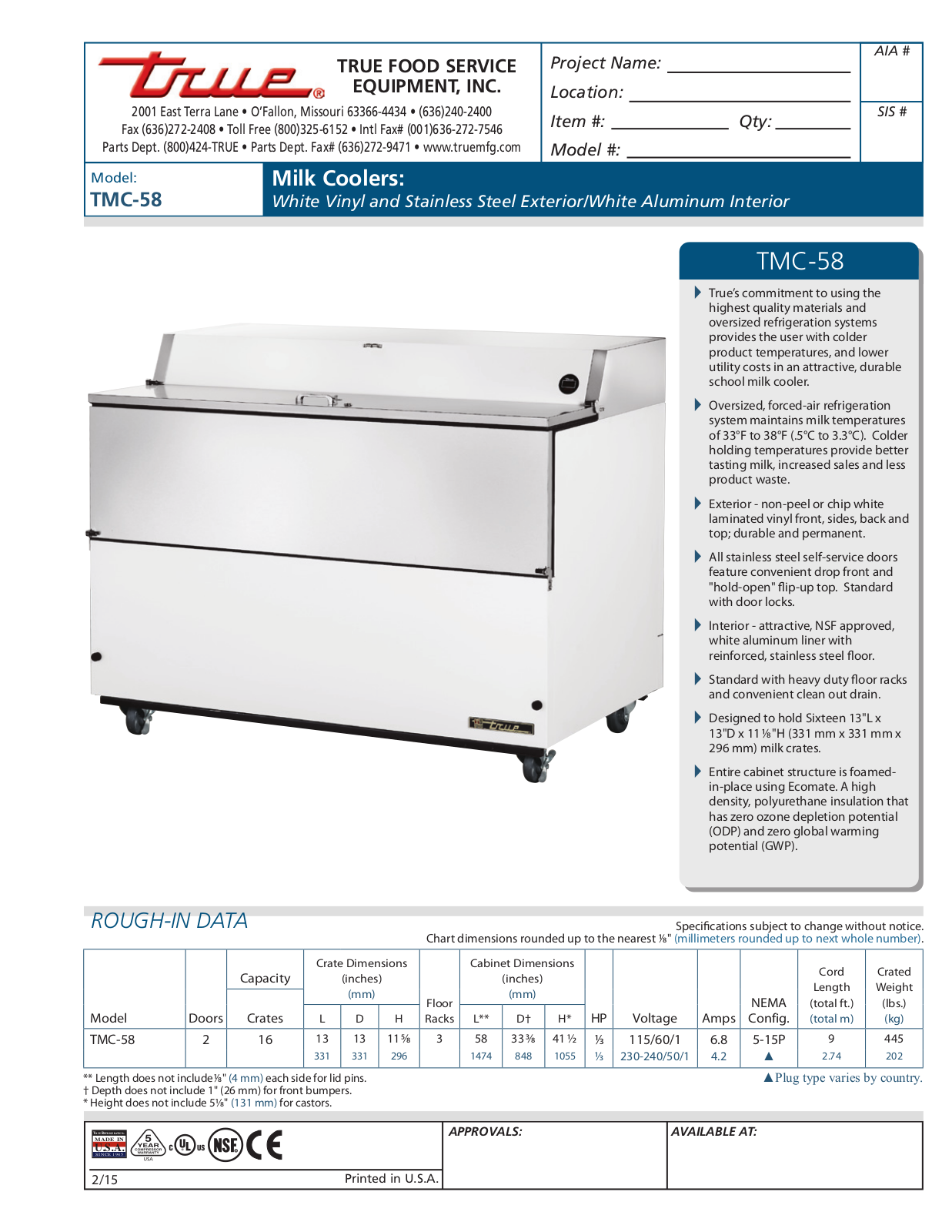 True TMC-58 User Manual