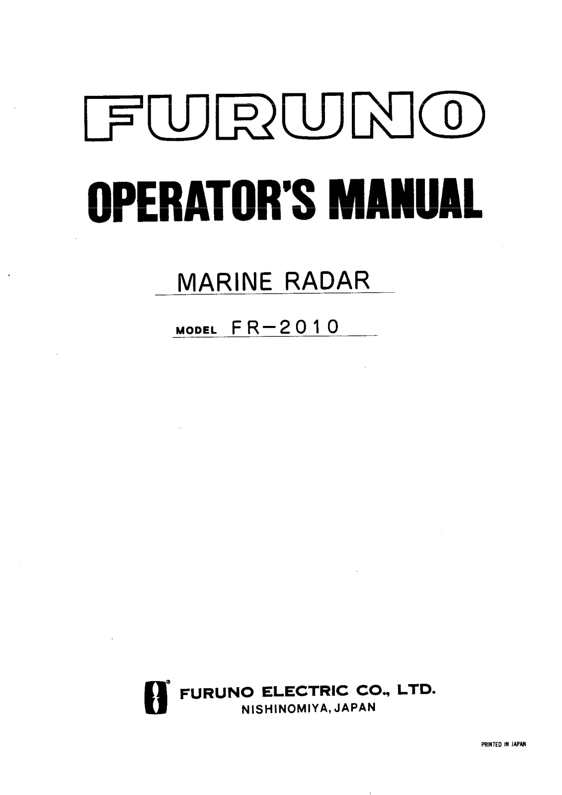 Furuno FR-2010 User Manual