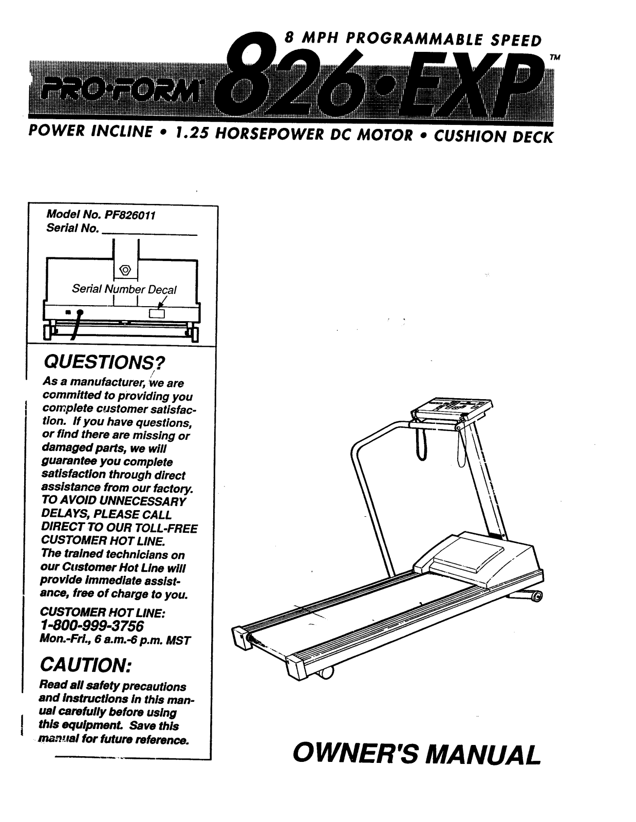 ProForm PF826011 User Manual