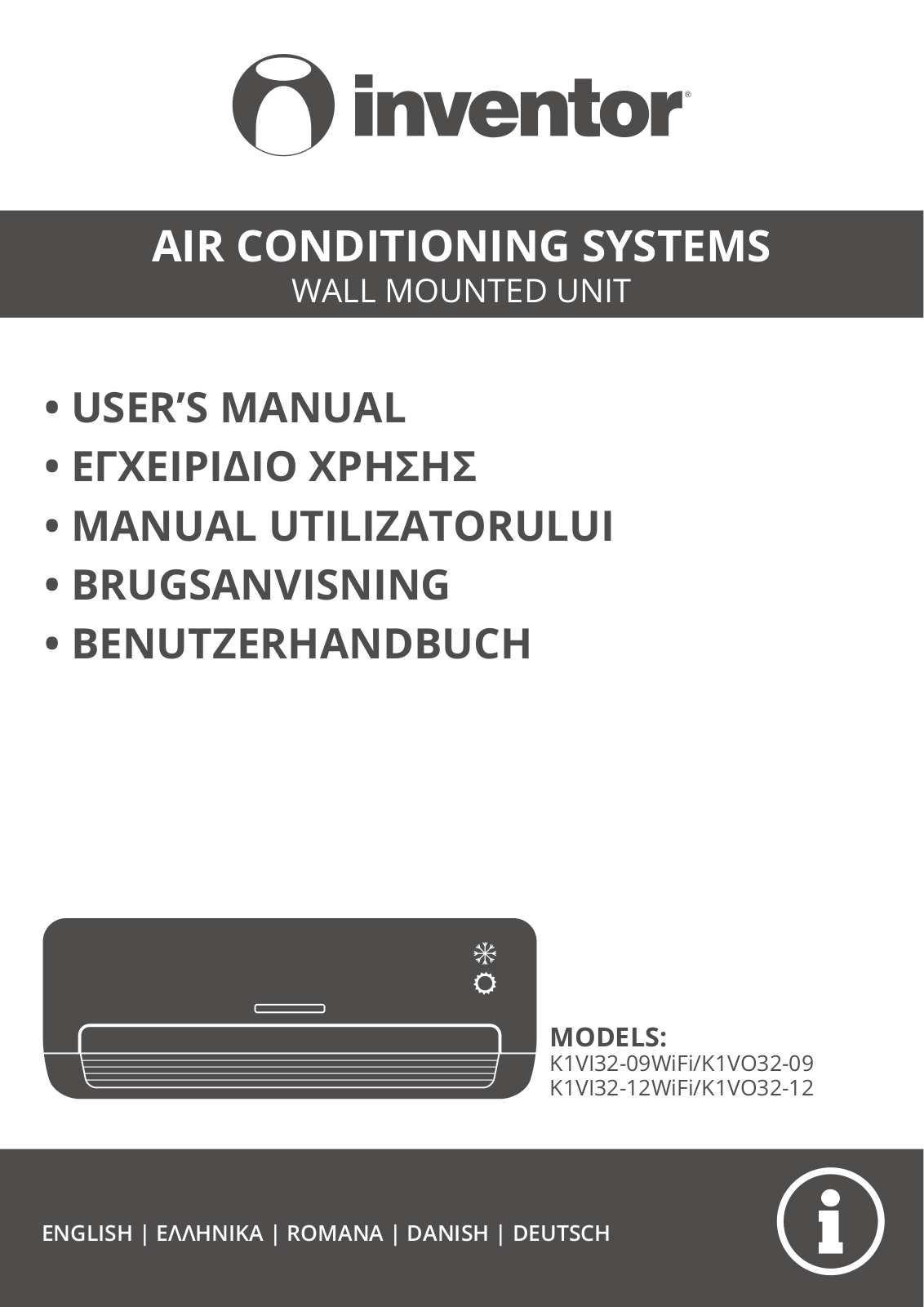 INVENTOR K1VO32-09, K1VI32-09WiFi, K1VI32-12WiFi, K1VO32-12 User Manual