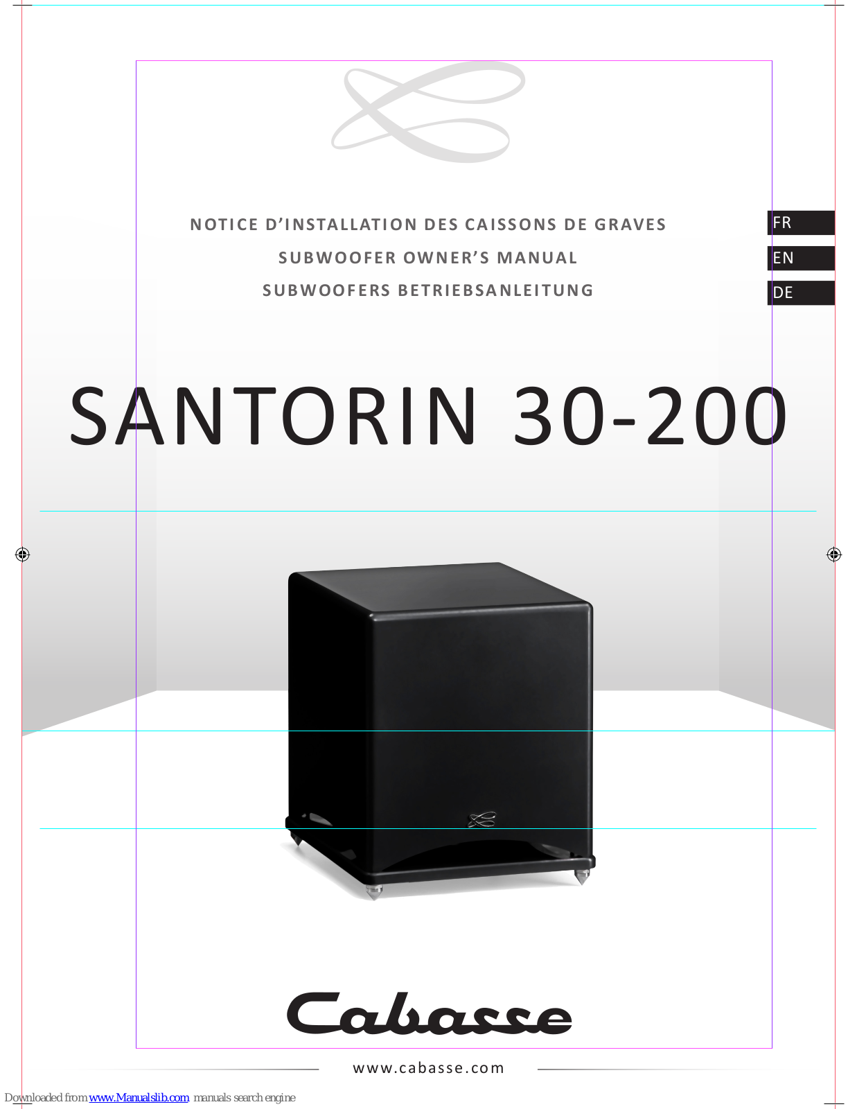 CABASSE SANTORIN 30-200 Owner's Manual