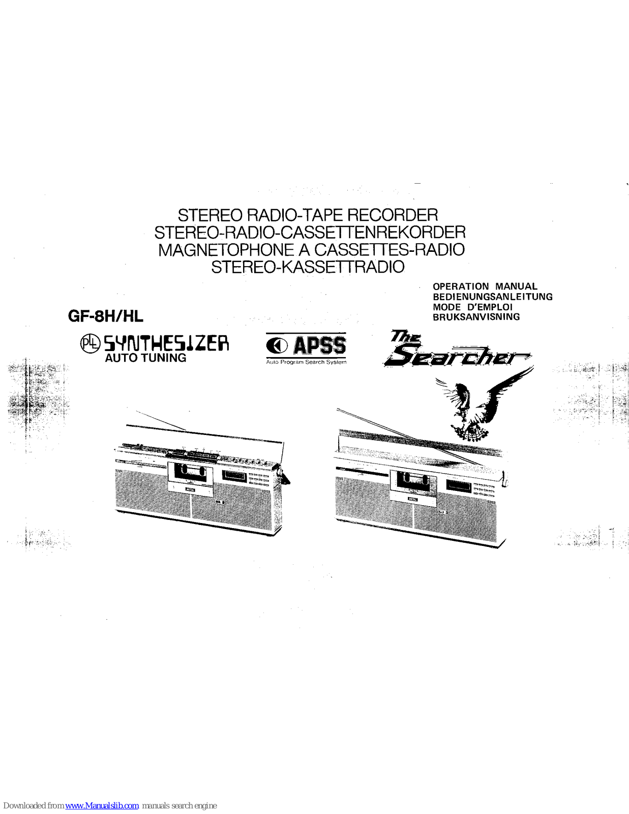 Sharp GF-8H,GF-8HL Operation Manual