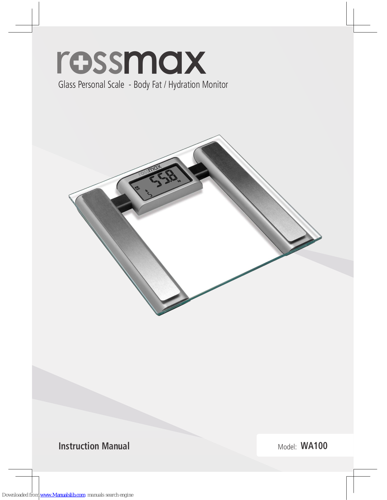 Rossmax WA100 Instruction Manual