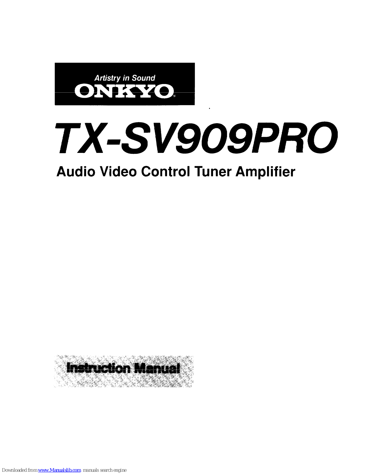 Onkyo TX-SV909 Instruction Manual