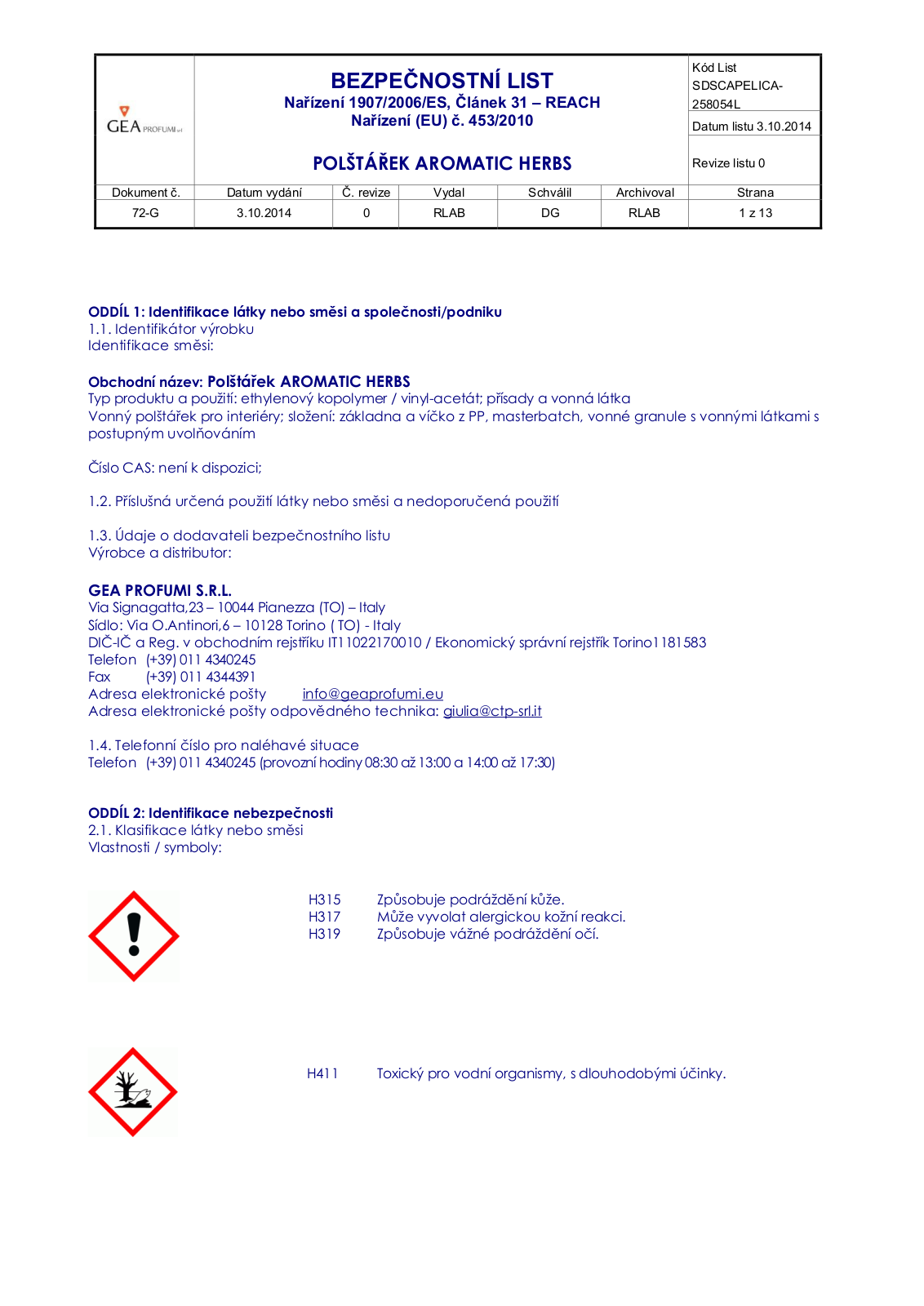 Elica (Favia) AROMATICKÉ BYLINKY User Manual