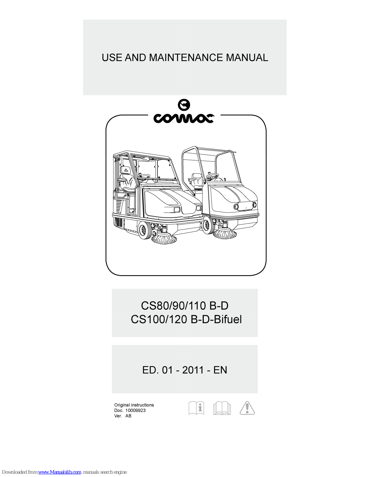 comoc CS80 B, CS80 D, CS110 D, CS100 B, CS90 B Use And Maintenance Manual - ManualMachine.com