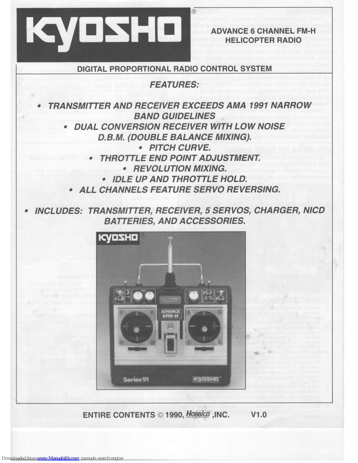 Kyosho Advance 6FM-H Series 91 User Manual