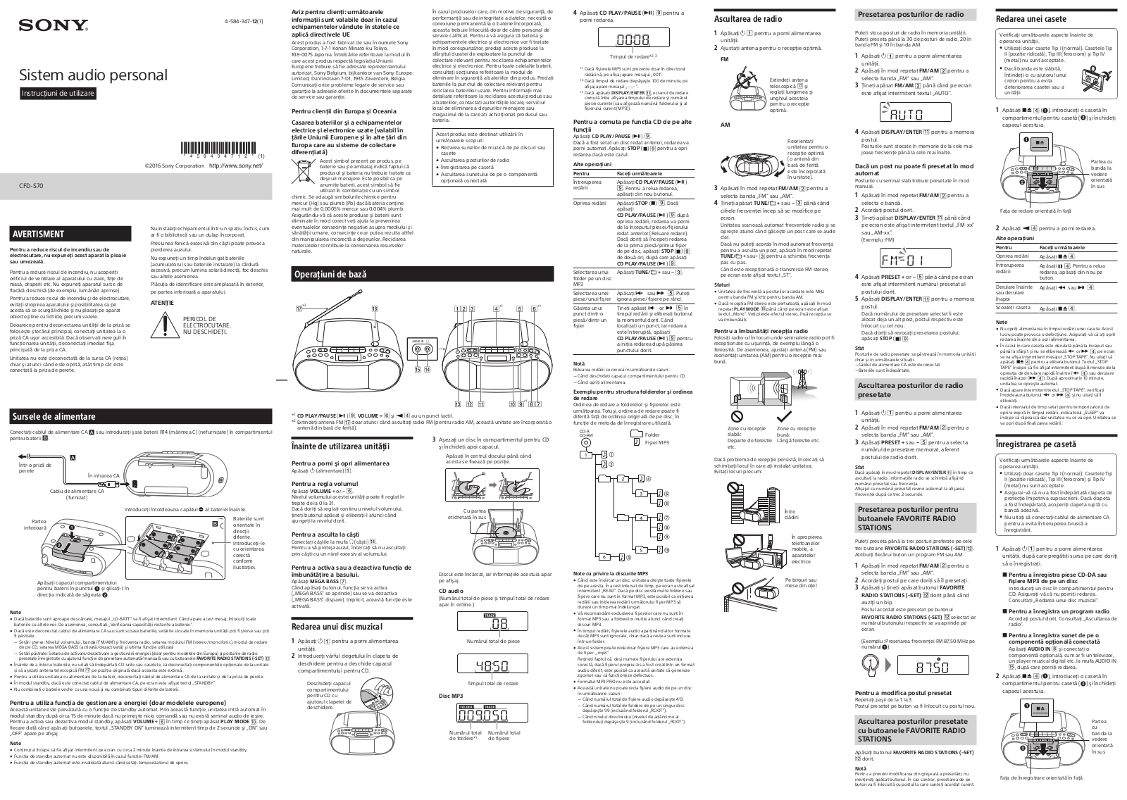 Sony CFD-S70 User Manual