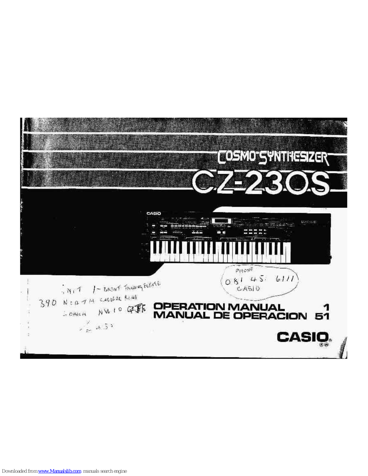 Casio CZ-23OS Operation Manual