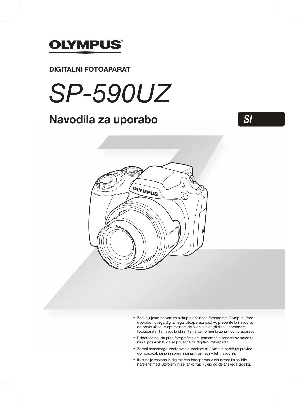 OLYMPUS SP-590UZ User Manual