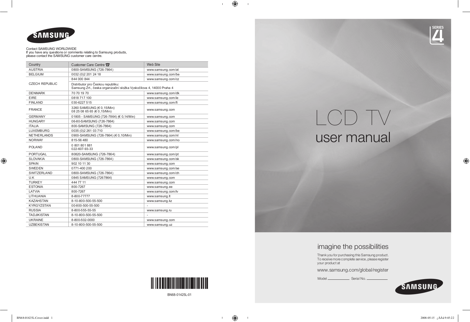 Samsung LE-22A454C1 User Manual