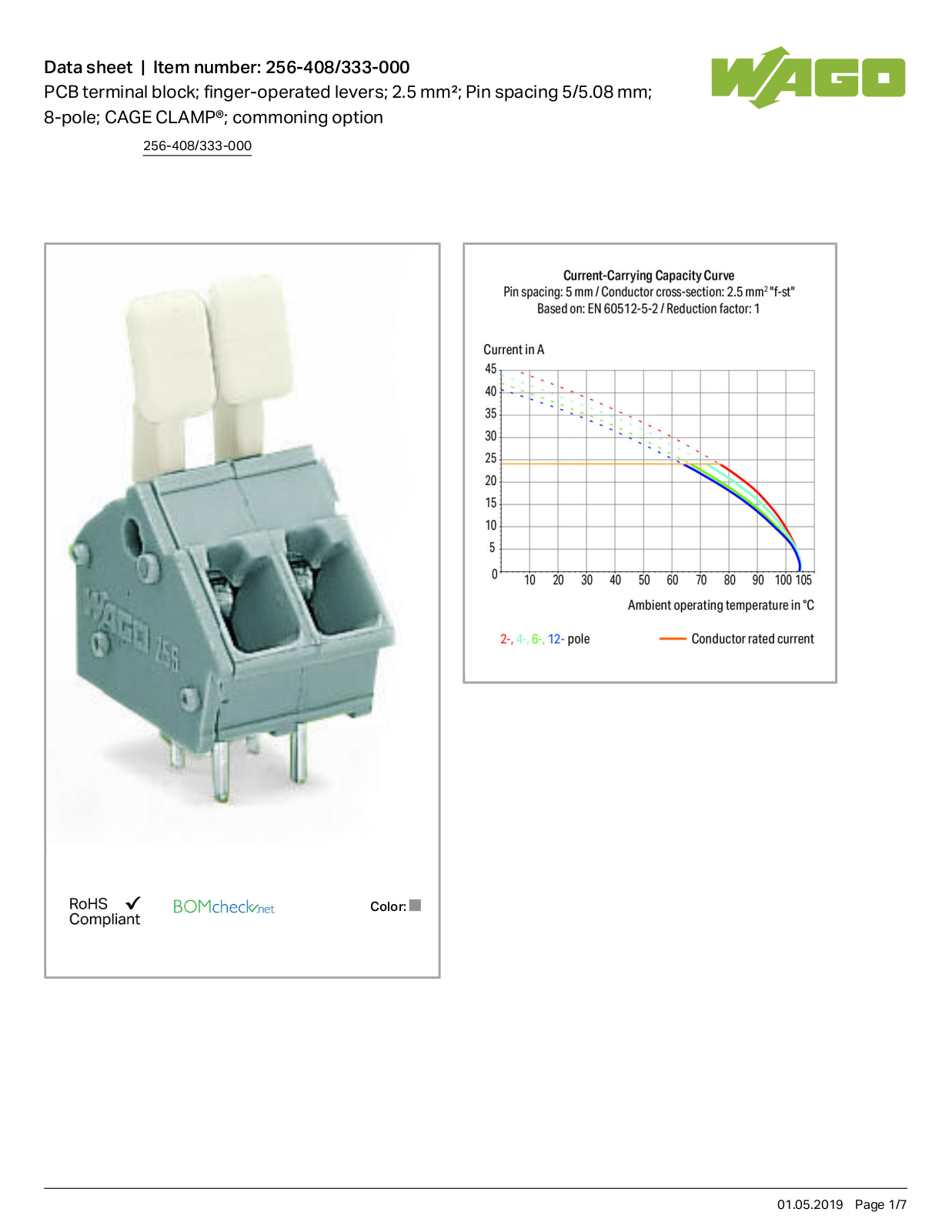 Wago 256-408/333-000 Data Sheet