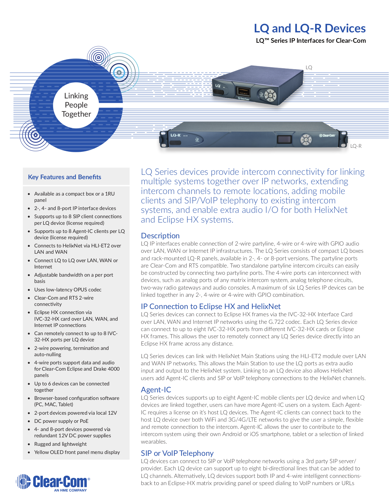 Clear-Com LQ-4WG2 Datasheet