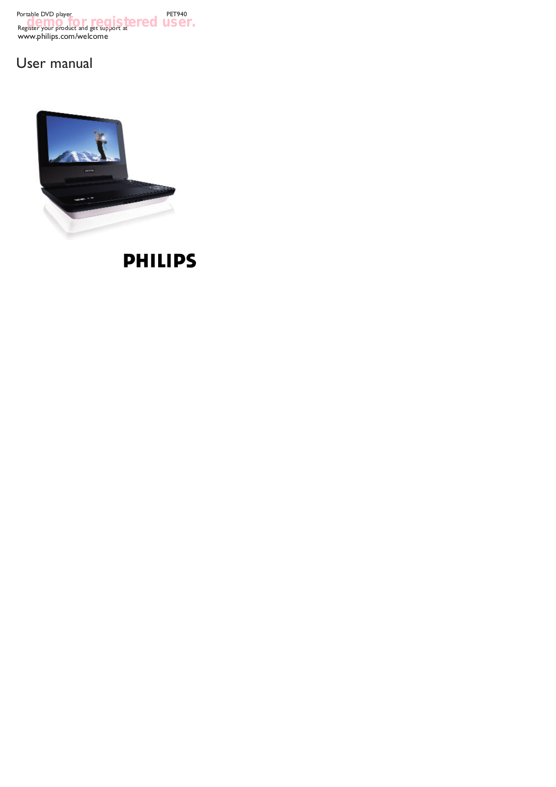 Philips PET940/05 User Manual