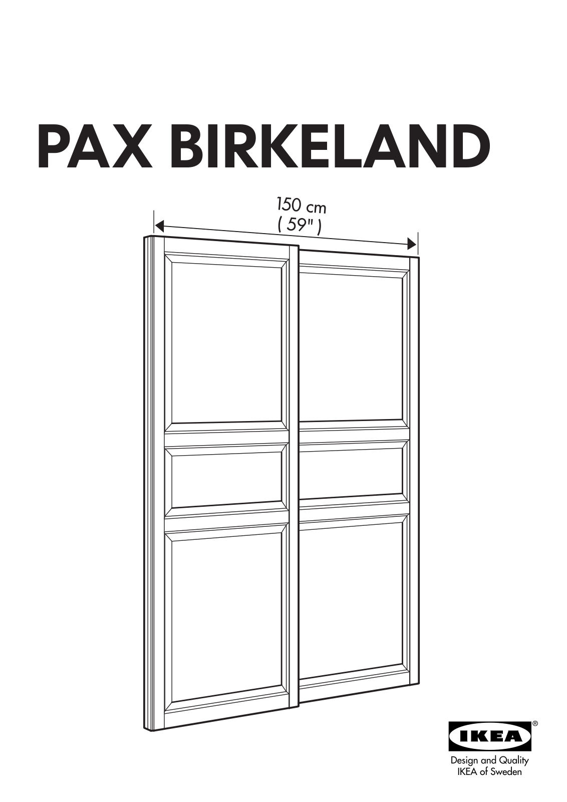 IKEA PAX BIRKELAND SLIDING DOOR 59X93 Assembly Instruction