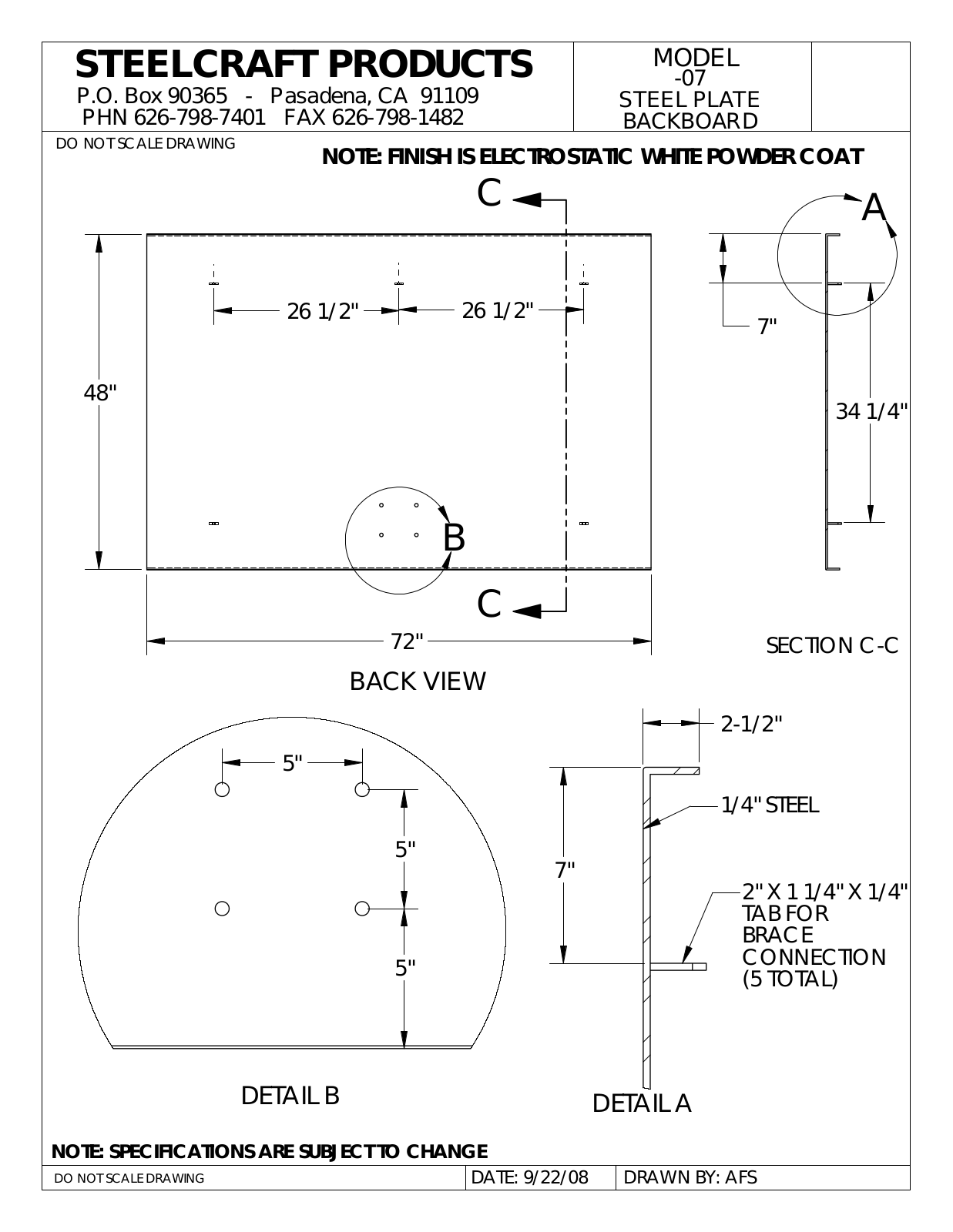 LA STEELCRAFT 07 User Manual