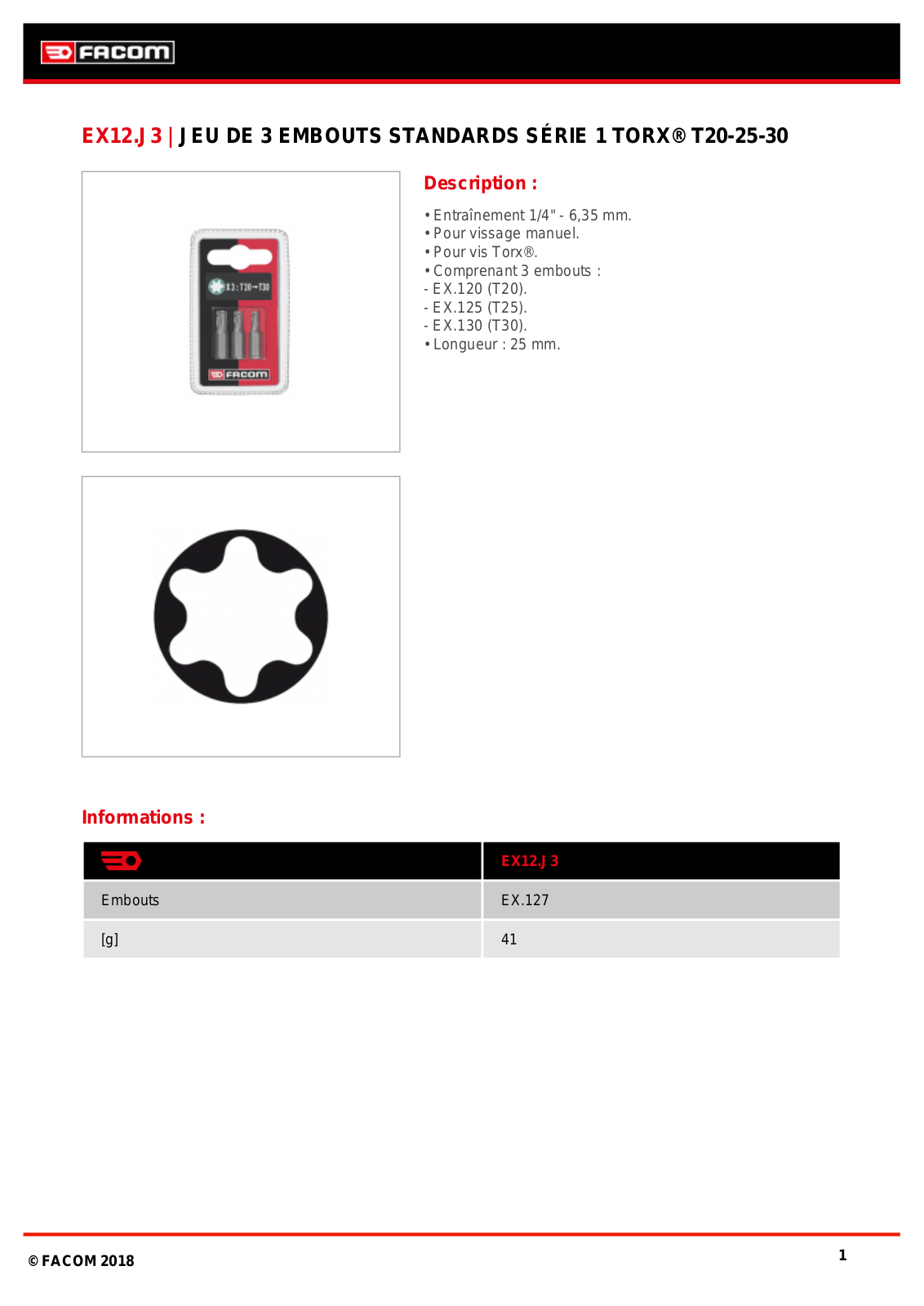 Facom EX12.J3 Specification - ManualMachine.com