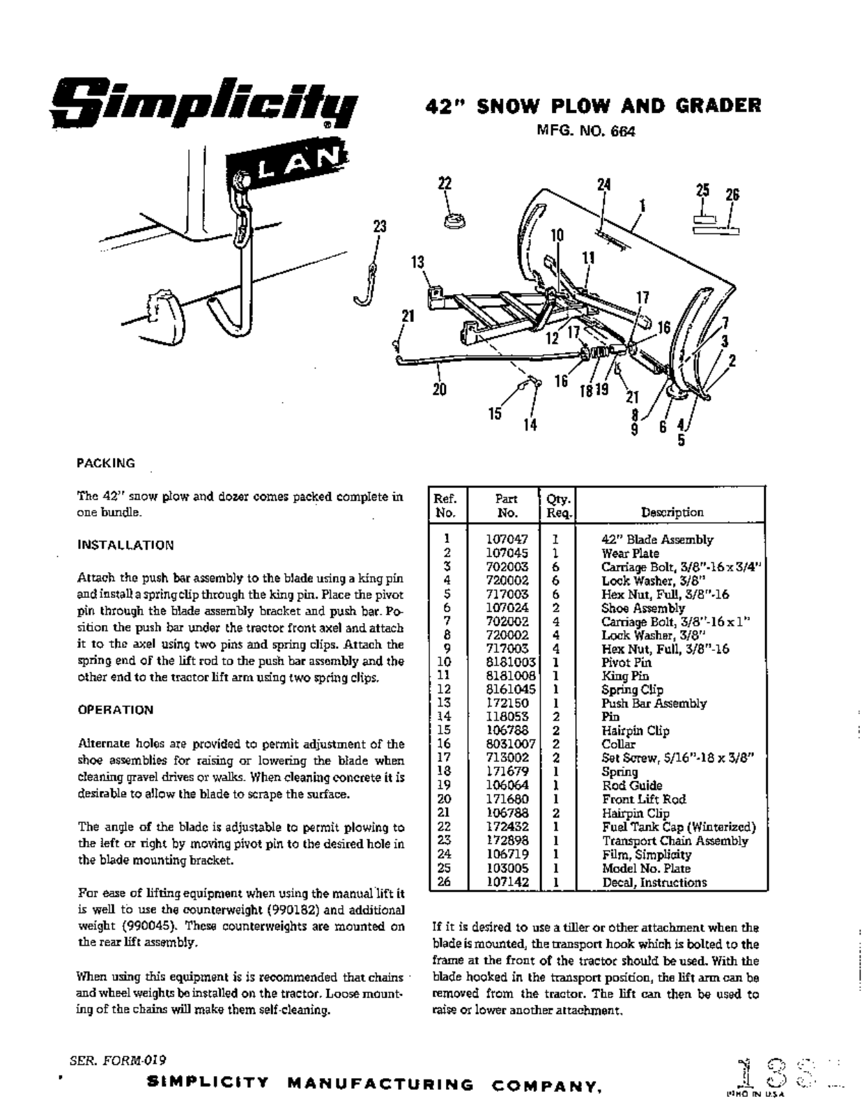 Simplicity 684 User Manual