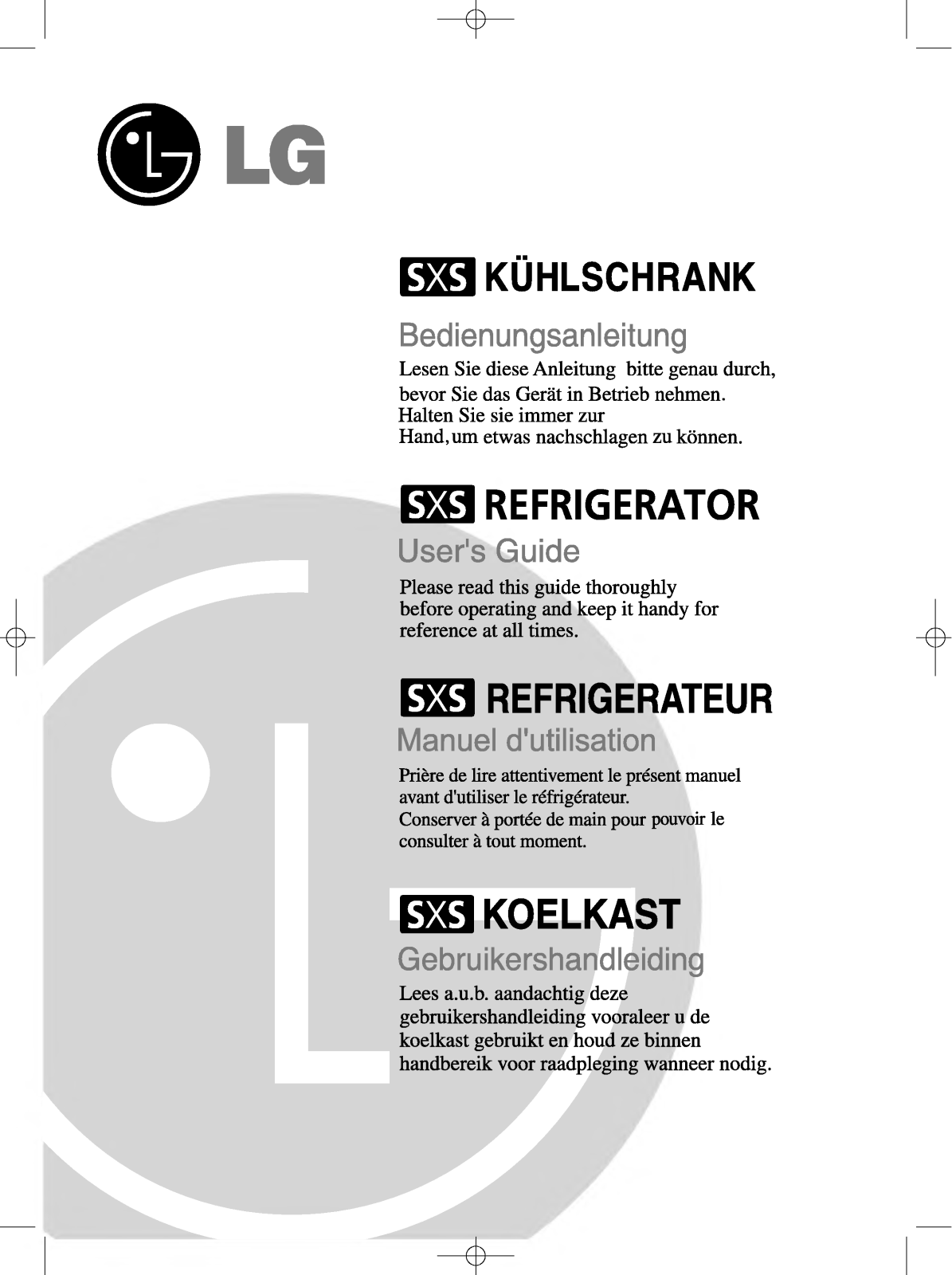 LG GR-L209CVJA User Manual