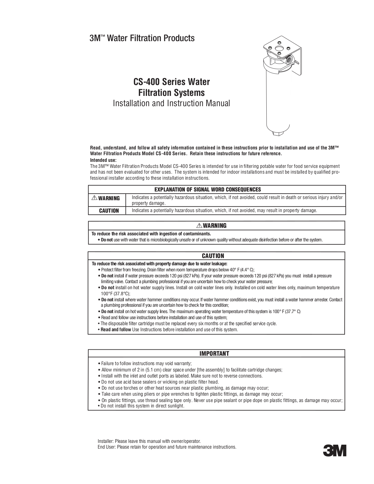 3M CS-400 Installation  Manual