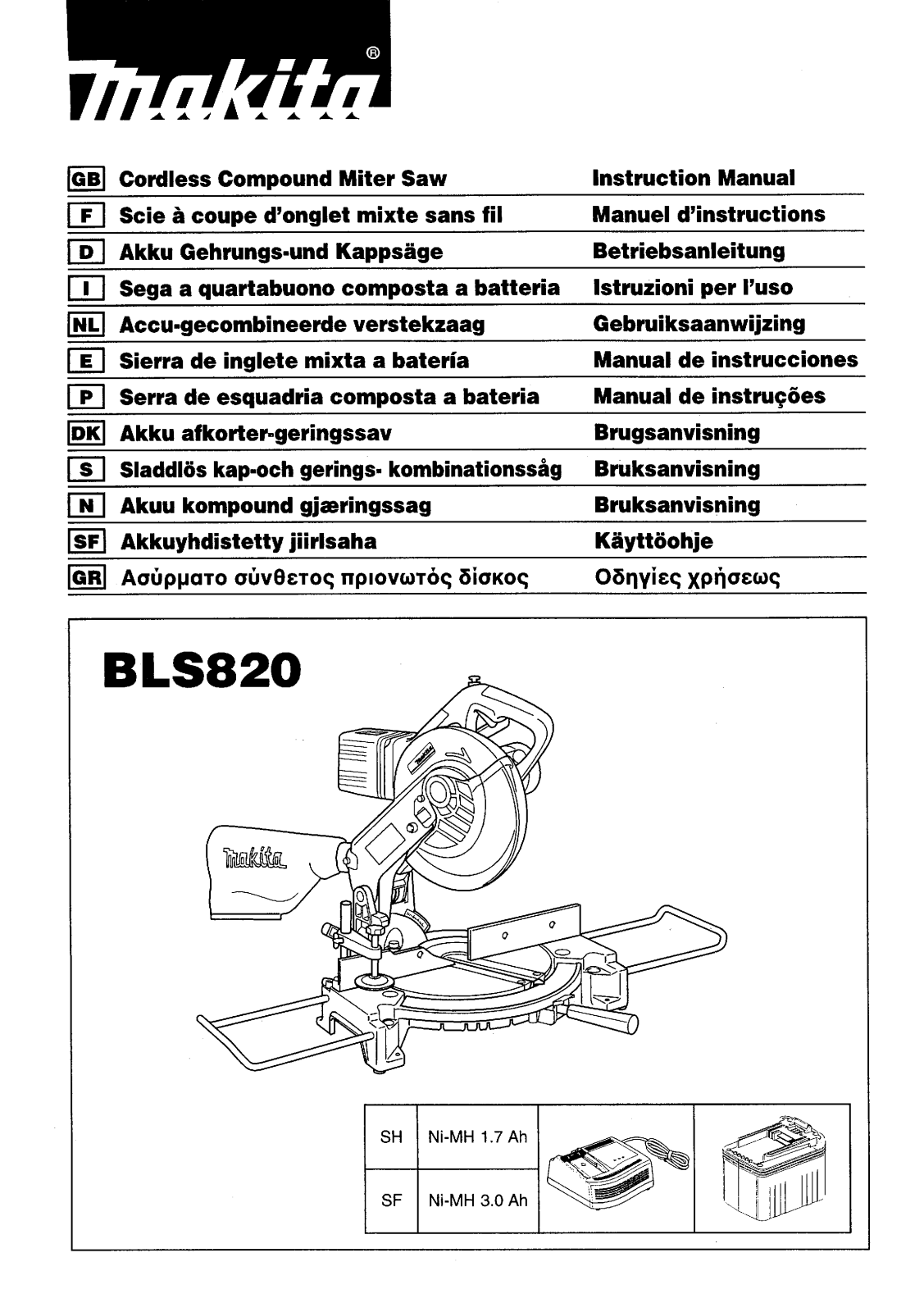 Makita BLS820 User Manual