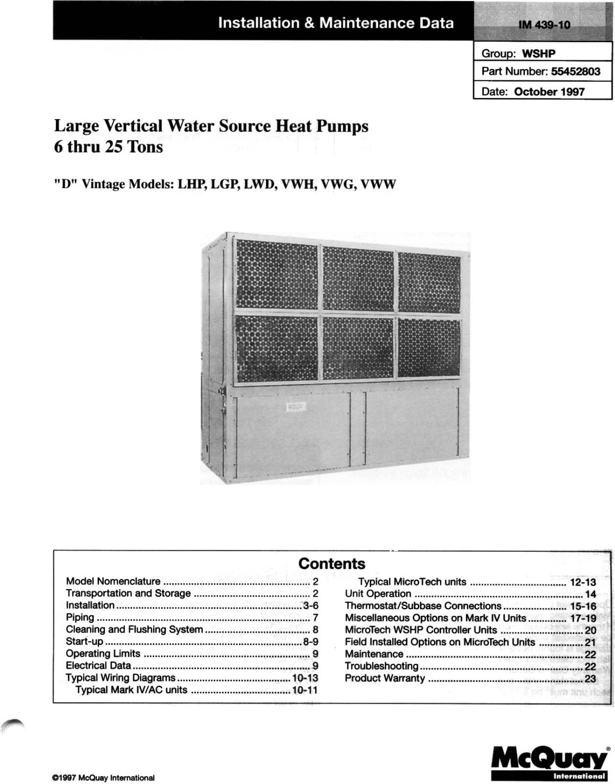 McQuay LGP Installation  Manual